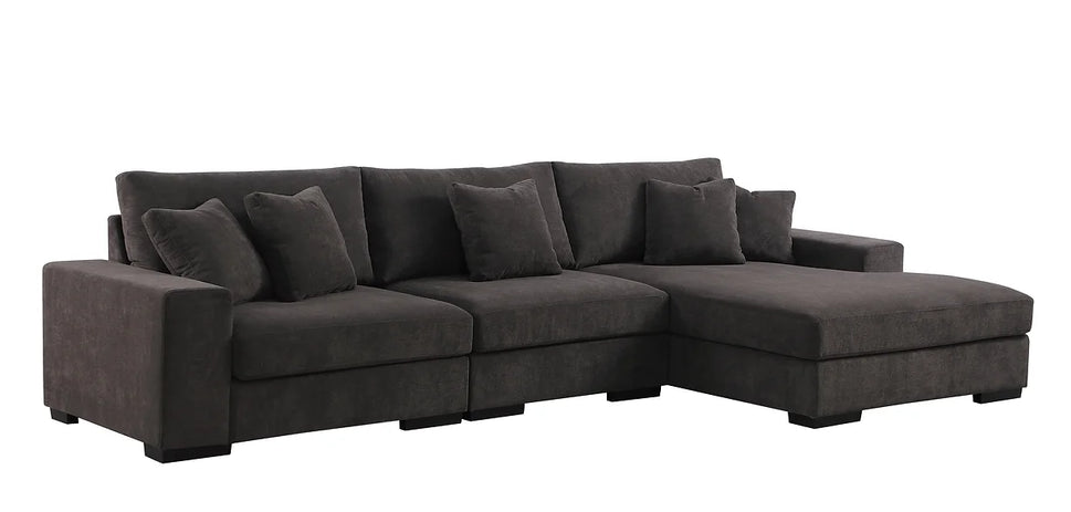 S859 COMFY CHENILLE 3 PIECE GREY SECTIONAL