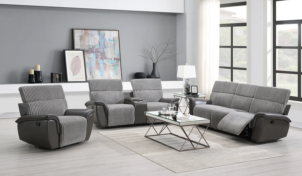 S9112 TWIST GREY 3 PIECE RECLINING LIVING ROOM SET