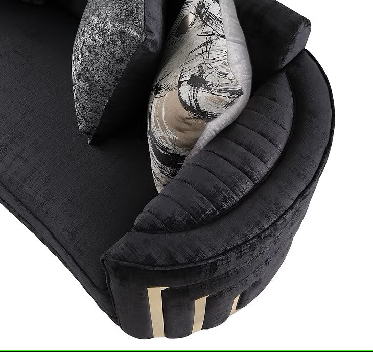 S3300 MINERVA BLACK LIVING ROOM SET AVAILABLE AS 2 PIECE OR 3 PIECE SET