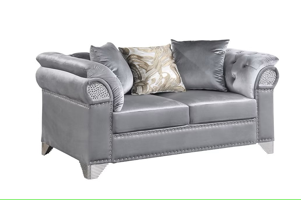 S3600 EMMA GREY LIVING ROOM SET AVAILABLE AS 2 PIECE OR 3 PIECE SET
