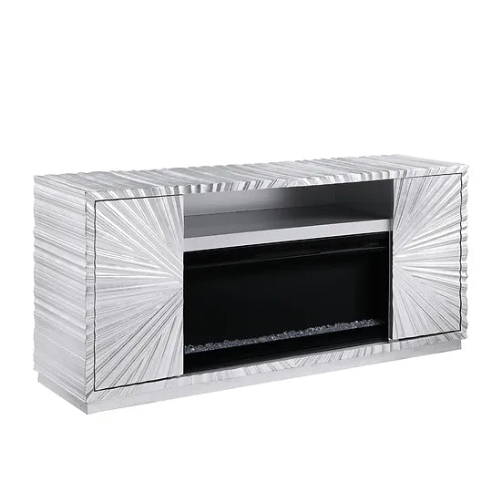 A-F06 SELENE SILVER LEAF FIREPLACE