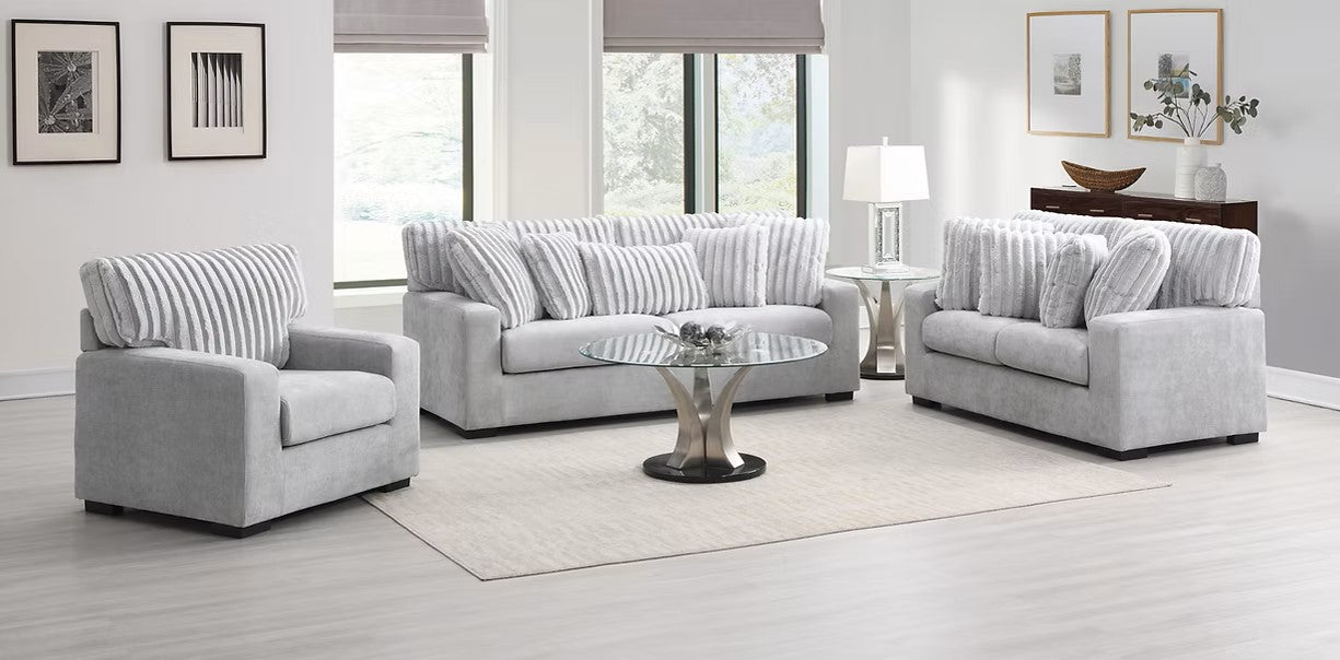 S1800 TARRA GREY LIVING ROOM SET AVAILABLE AS 2 PIECE OR 3 PIECE SET