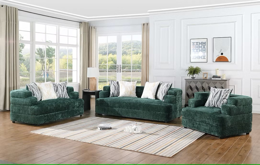 S1400 STEPSO GREEN LIVING ROOM SET AVAILABLE AS 2 PIECE OR 3 PIECE SET