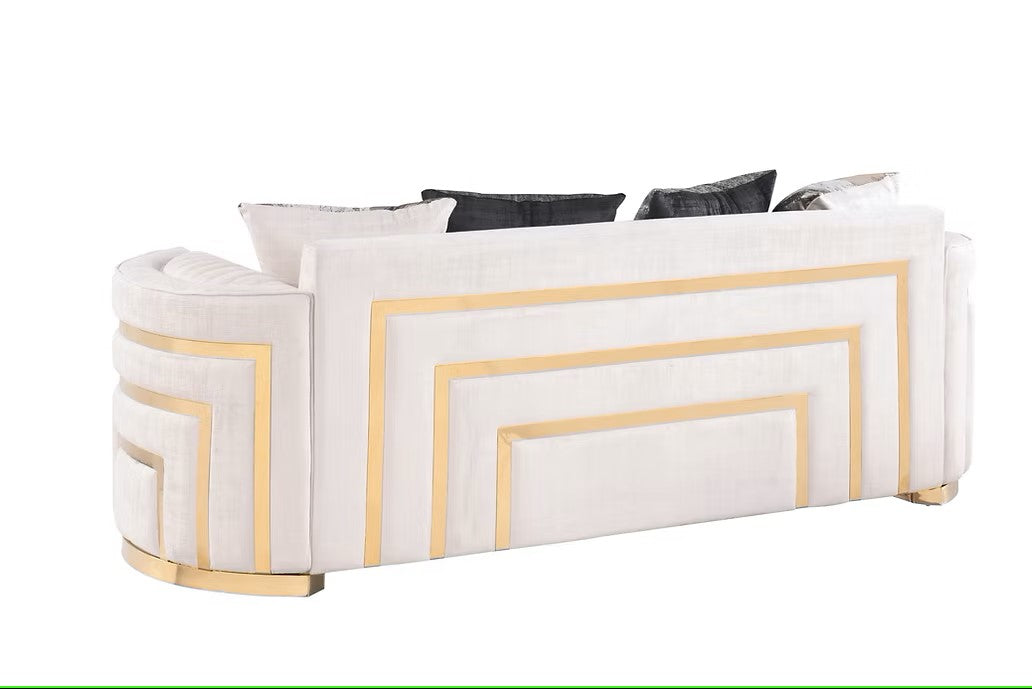 S3300 MINERVA CREAM LIVING ROOM SET AVAILABLE AS 2 PIECE OR 3 PIECE SET