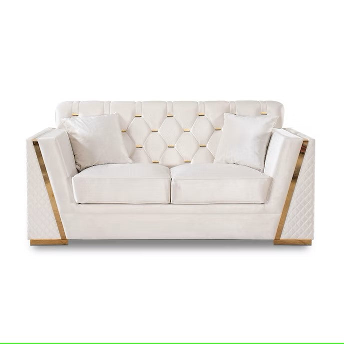 S2401 HILENA WHITE LIVING ROOM SET AVAILABLE AS 2 PIECE OR 3 PIECE SET