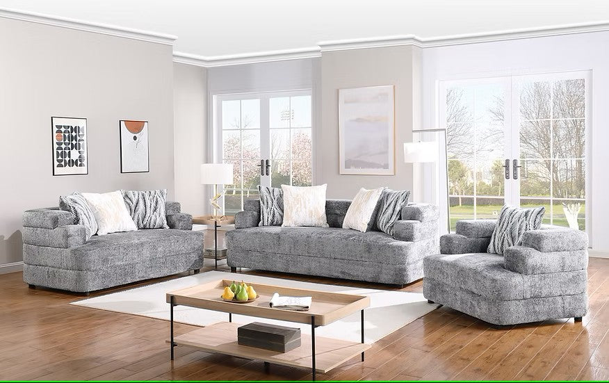 S1400 STEPSO CHARCOAL LIVING ROOM SET AVAILABLE AS 2 PIECE OR 3 PIECE SET