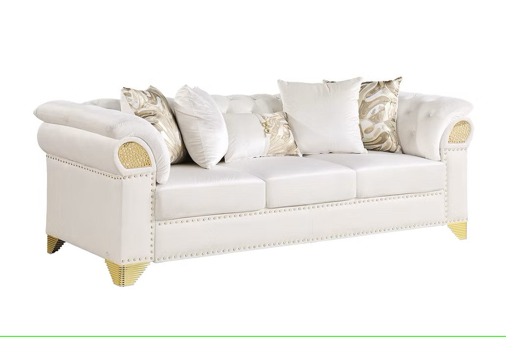 S3600 EMMA CREAM LIVING ROOM SET AVAILABLE AS 2 PIECE OR 3 PIECE SET