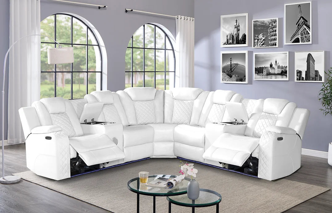 S3480 ECLIPSE WHITE POWER SECTIONAL