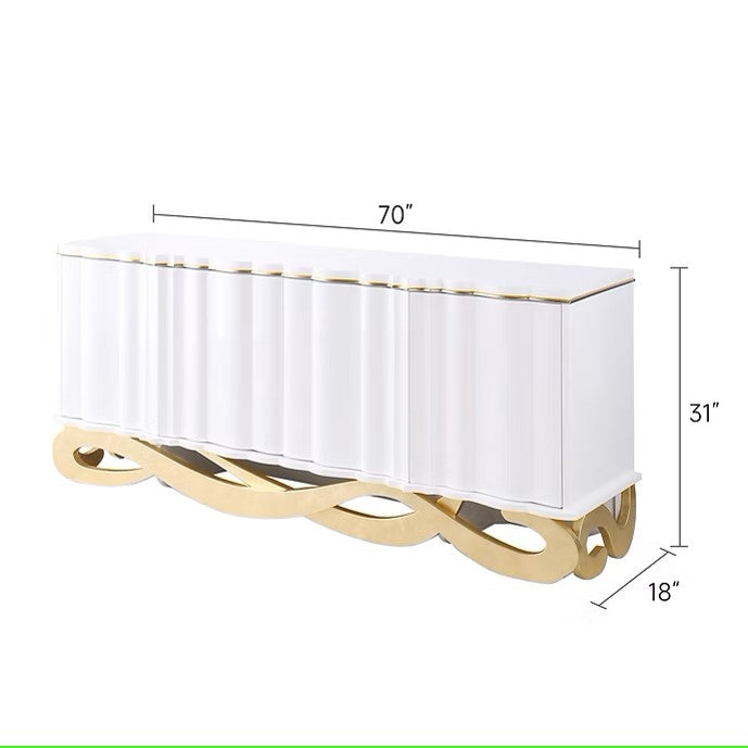 A-C28 TESSA WHITE CONSOLE TABLE