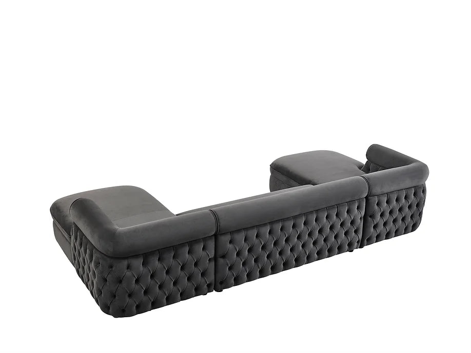 BROOKLYN SECTIONAL GREY WITH OTTOMAN