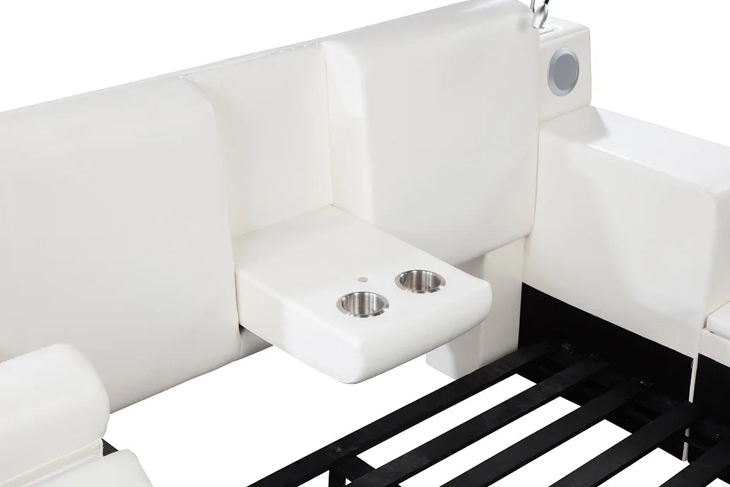 B420 APOLLO WHITE BED WITH STORAGE AND USB CHARGER AVAILABLE IN QUEEN AND KING SIZES