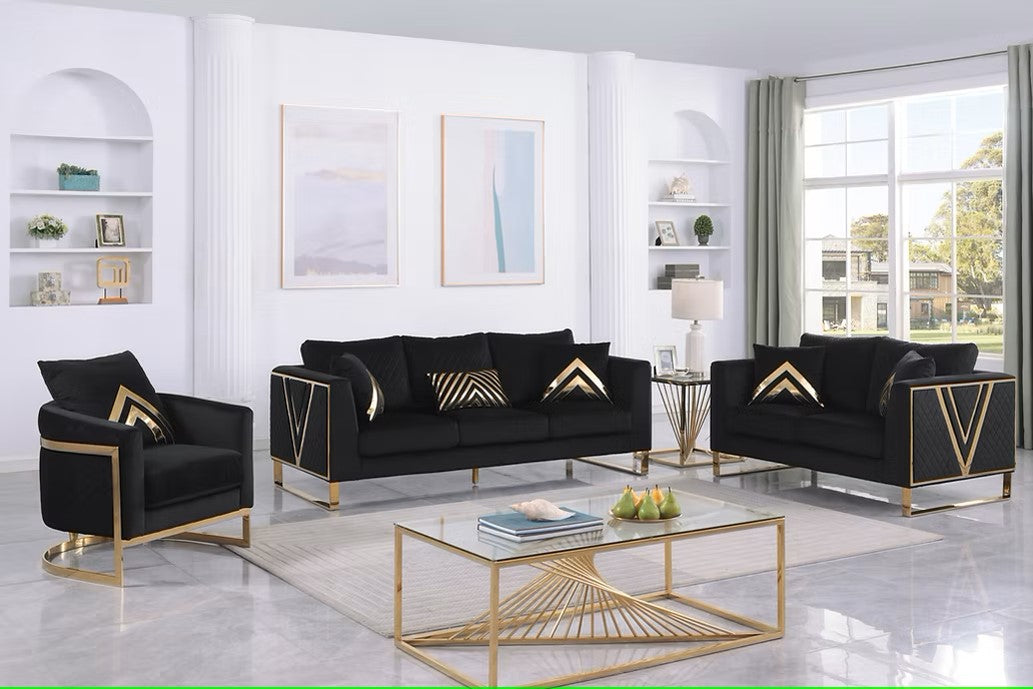 S1300 VISTA BONITA BLACK LIVING ROOM SET AVAILABLE AS 2 PIECE OR 3 PIECE SET