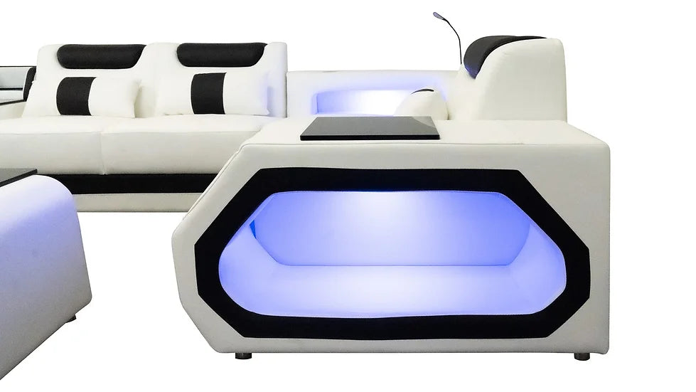 MI-9916 MATRIX WHITE SECTIONAL WITH COFFEE TABLE AND TV STAND