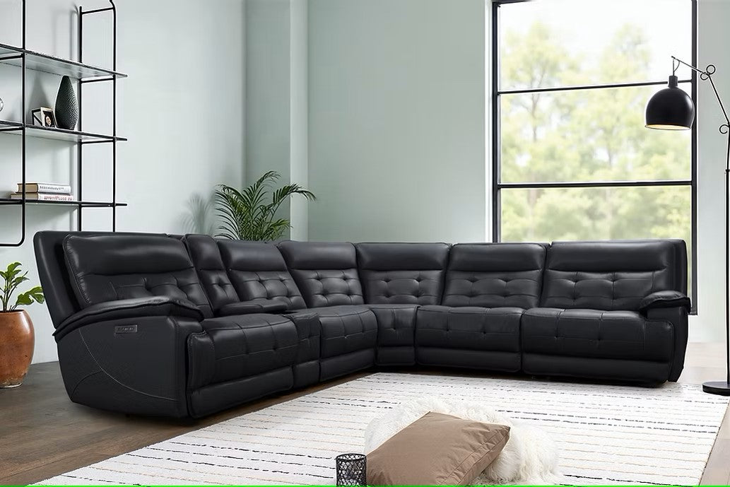 S8900 STARLIGHT BLACK POWER SECTIONAL WITH ADJUSTABLE HEAD