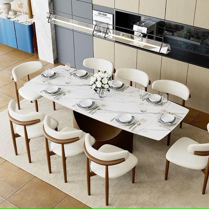 AMAN GLOSSY WHITE 71"-95" DINING TABLE AN 6 CHAIRS - EXTRA CHAIRS CAN BE PURCHASED SEPERATELY