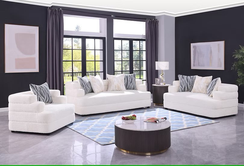 S1400 STEPSO CREAM LIVING ROOM SET AVAILABLE AS 2 PIECE OR 3 PIECE SET