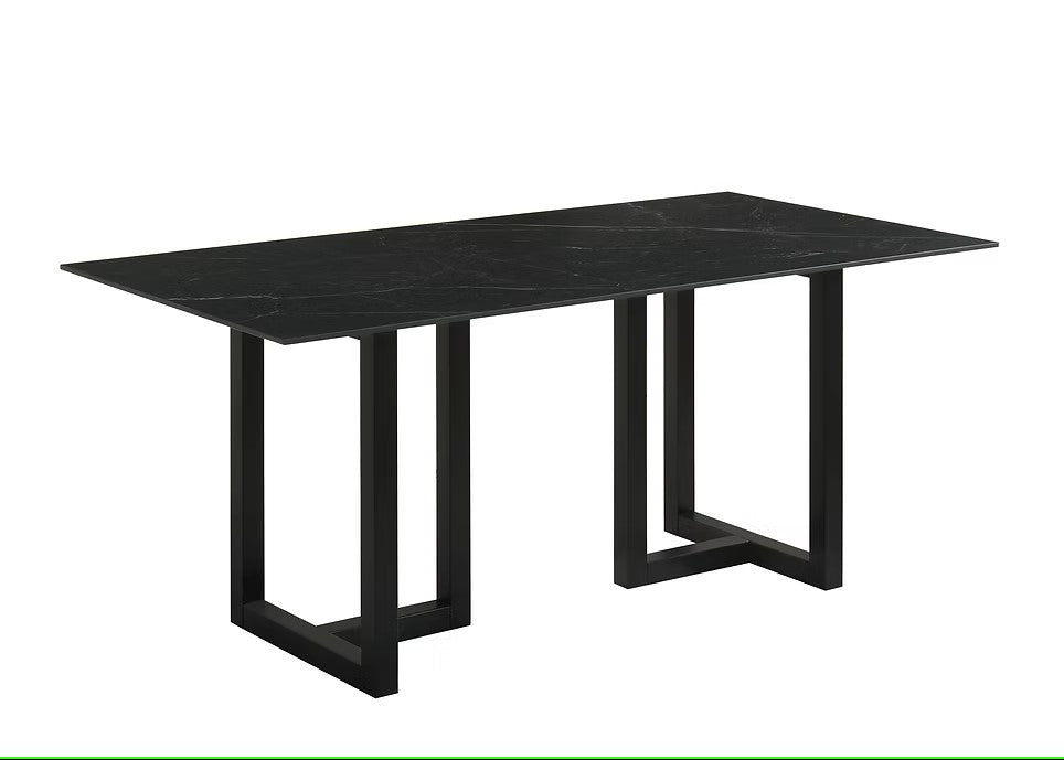 D1475 FARRIN BLACK 7 PC DINING SET INCLUDES TABLE WITH 6 CHAIRS