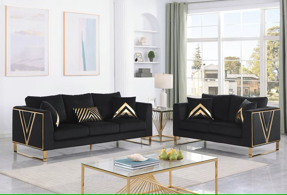 S1300 VISTA BONITA BLACK LIVING ROOM SET AVAILABLE AS 2 PIECE OR 3 PIECE SET