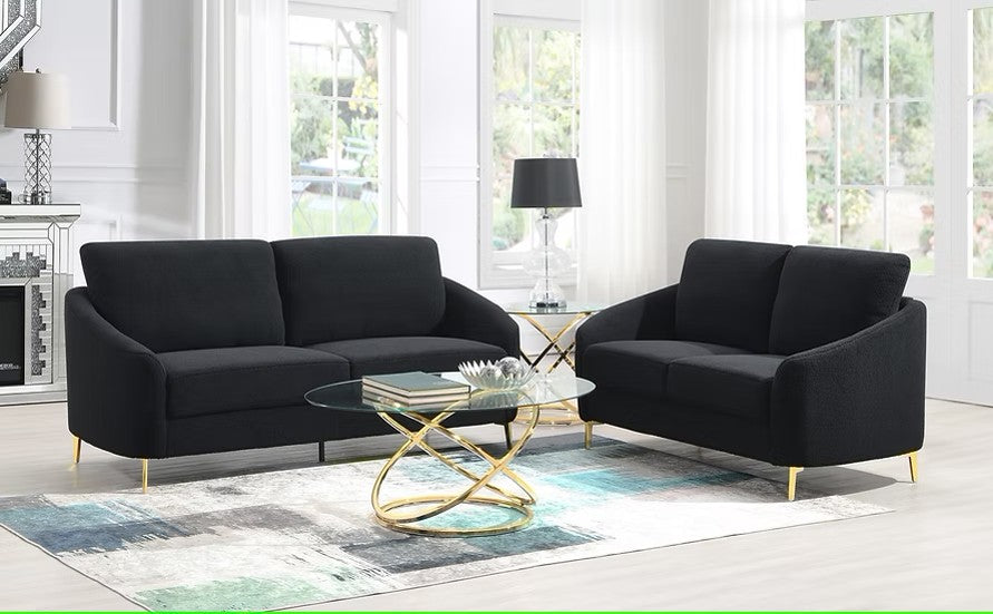 S160 LILA BLACK LIVING ROOM SET AVAILABLE AS 2 PIECE OR 3 PIECE SET