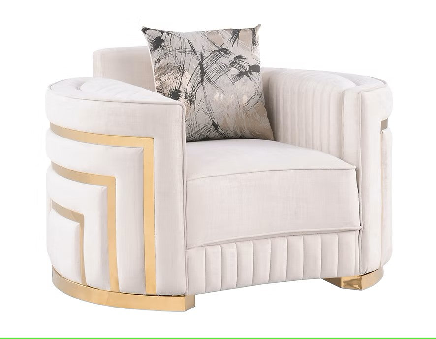 S3300 MINERVA CREAM LIVING ROOM SET AVAILABLE AS 2 PIECE OR 3 PIECE SET