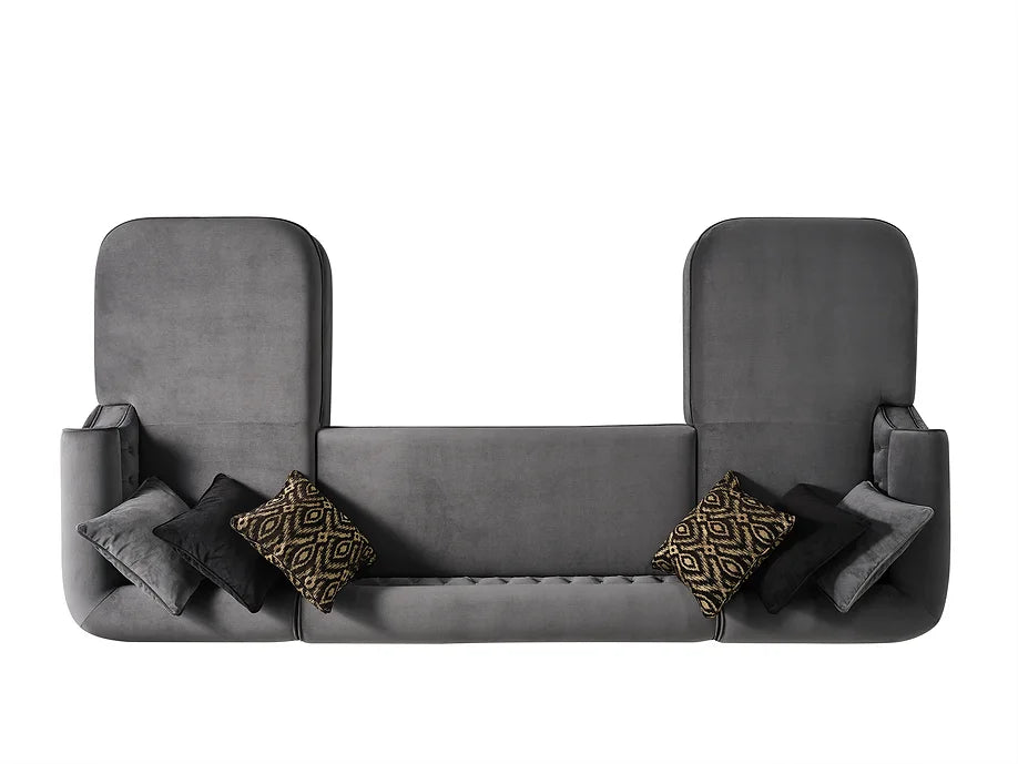 BROOKLYN SECTIONAL GREY WITH OTTOMAN