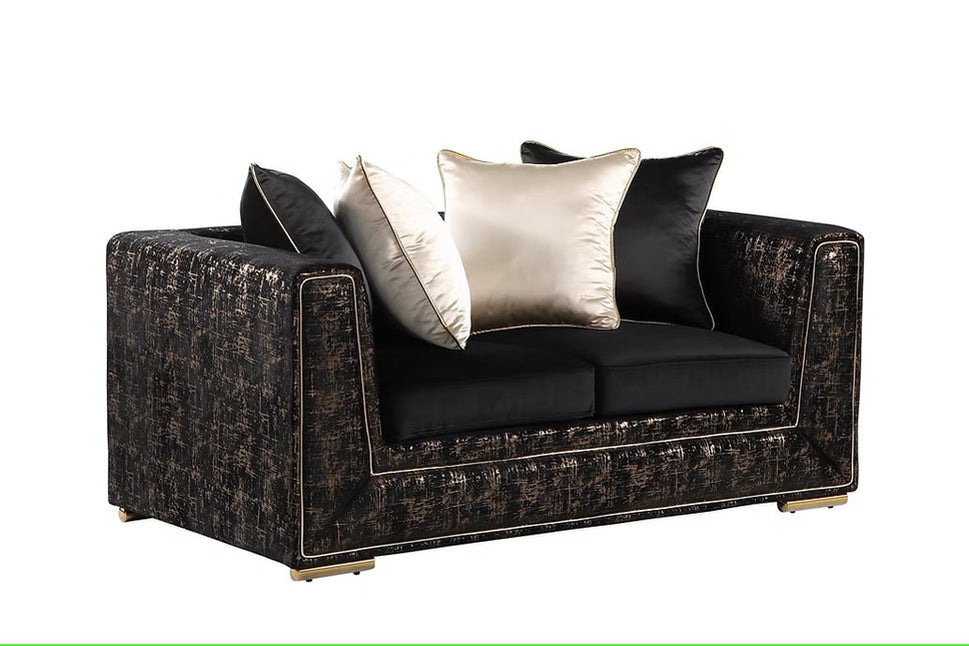 S1500 KONYA BLACK LIVING ROOM SET AVAILABLE AS 2 PIECE OR 3 PIECE SET