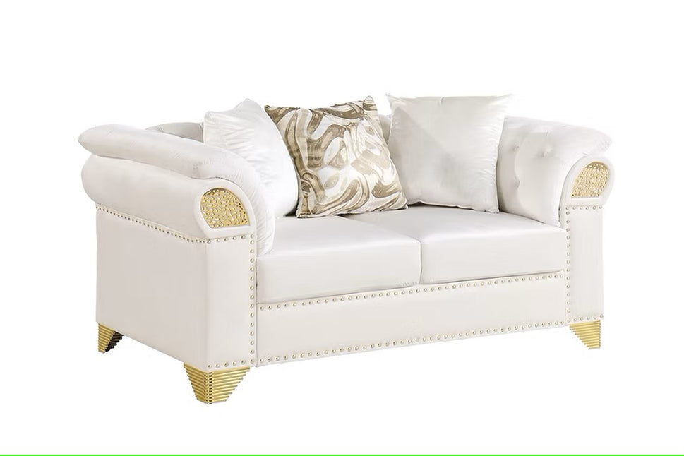 S3600 EMMA CREAM LIVING ROOM SET AVAILABLE AS 2 PIECE OR 3 PIECE SET