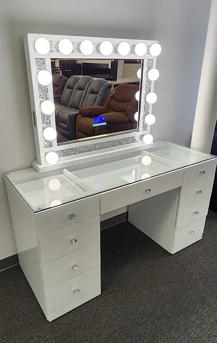 A-VM04-BIRI MIRROR WITH CONSOLE WITH LED LIGHTS AND AND BLUETOOTH SPEAKER