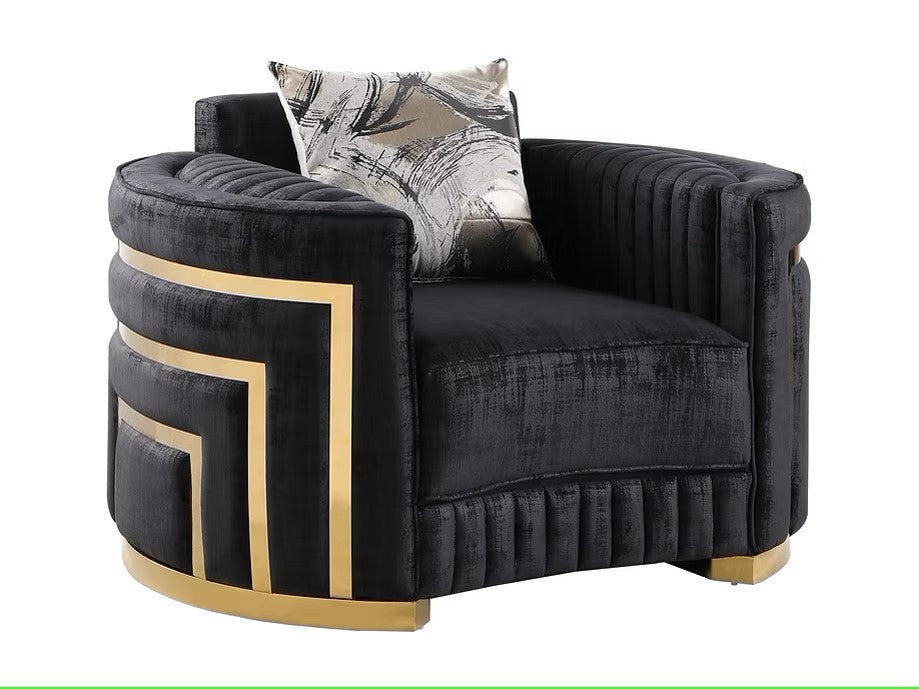 S3300 MINERVA BLACK LIVING ROOM SET AVAILABLE AS 2 PIECE OR 3 PIECE SET