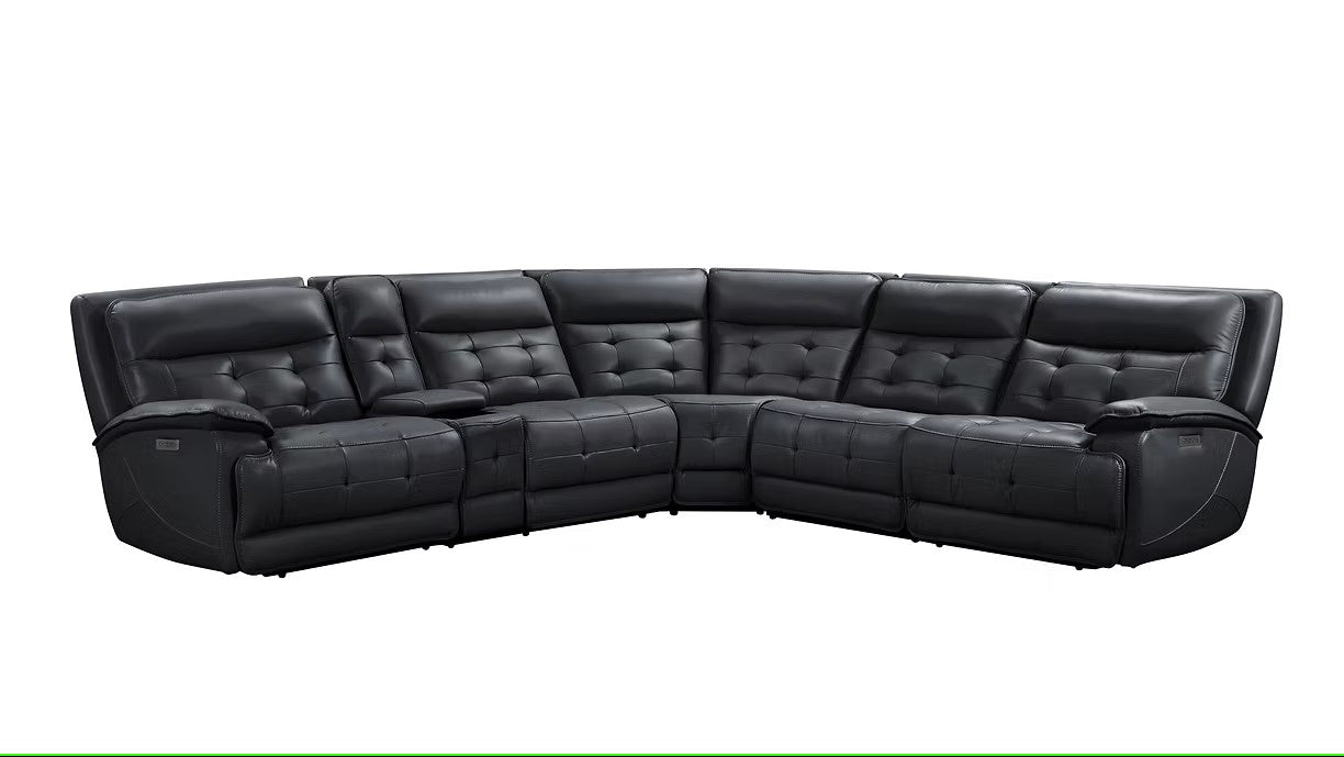 S8900 STARLIGHT BLACK POWER SECTIONAL WITH ADJUSTABLE HEAD