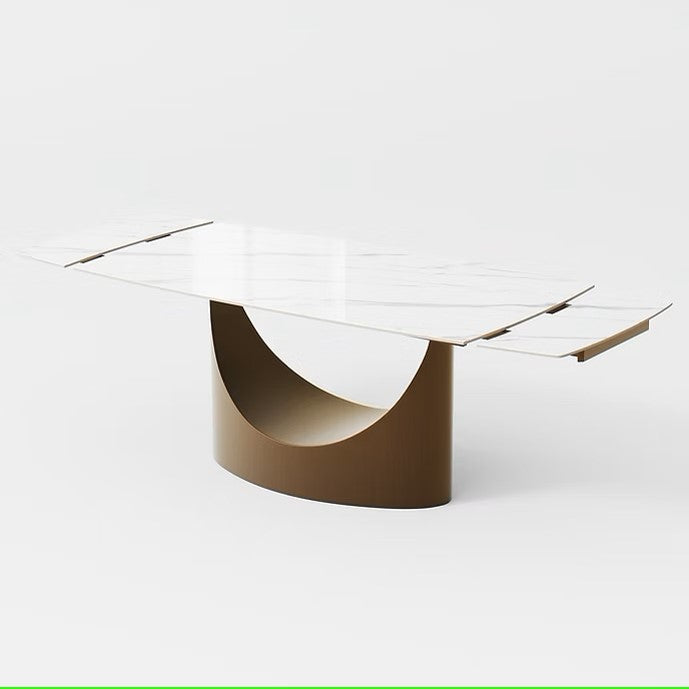 AMAN GLOSSY WHITE 71"-95" DINING TABLE AN 6 CHAIRS - EXTRA CHAIRS CAN BE PURCHASED SEPERATELY