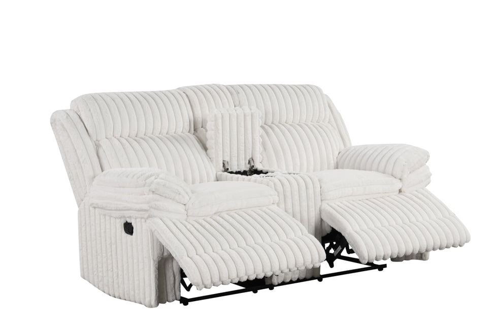 HEAVEN BEIGE FABRIC 3 PIECE RECLINING SET