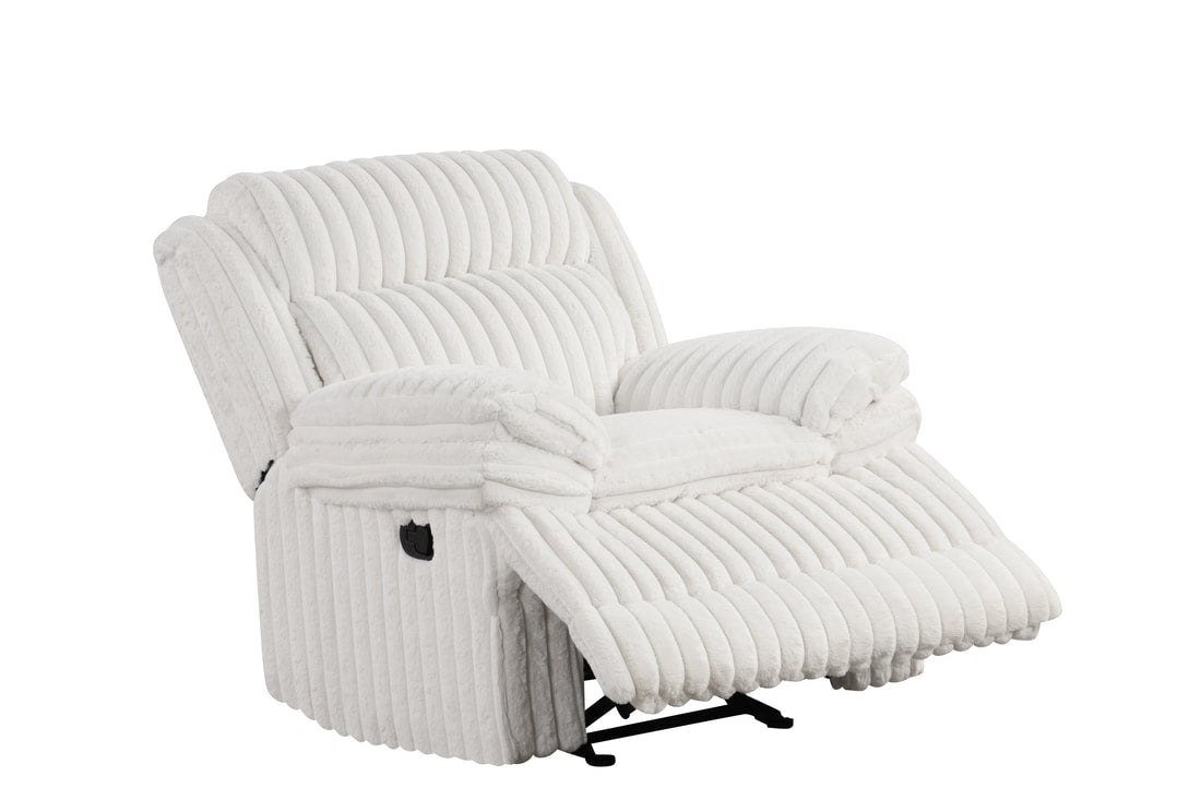 HEAVEN BEIGE FABRIC 3 PIECE RECLINING SET