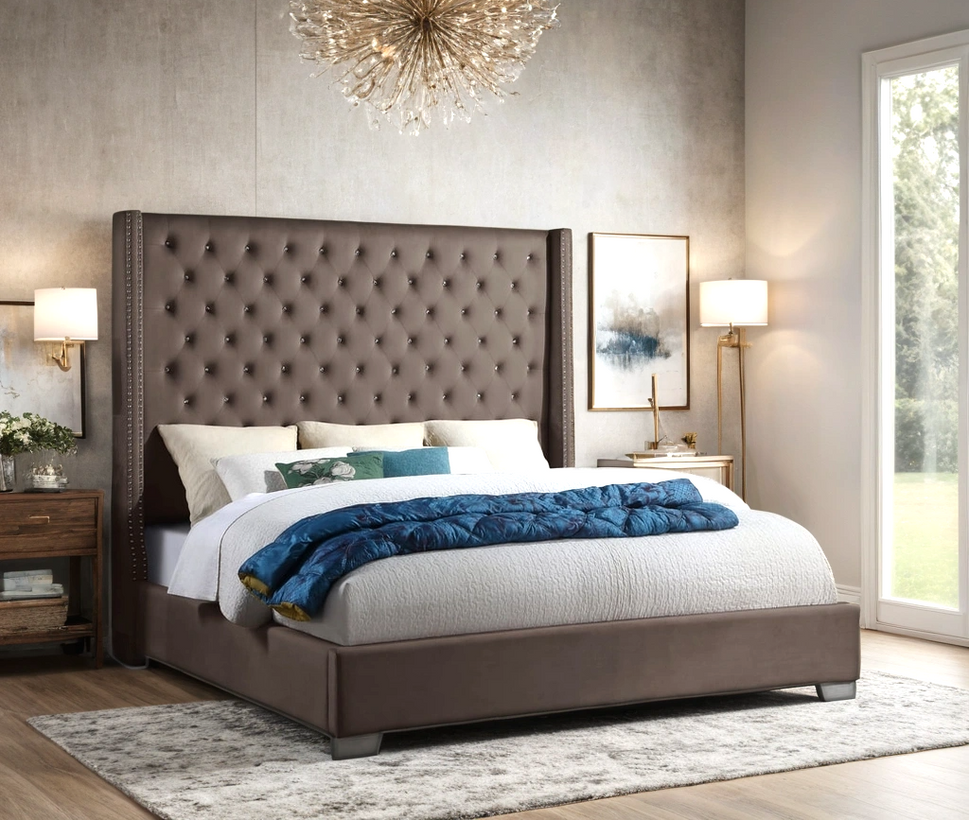 HH224 6FT - MOCHA BED AVAILABLE IN QUEEN AND KING SIZES