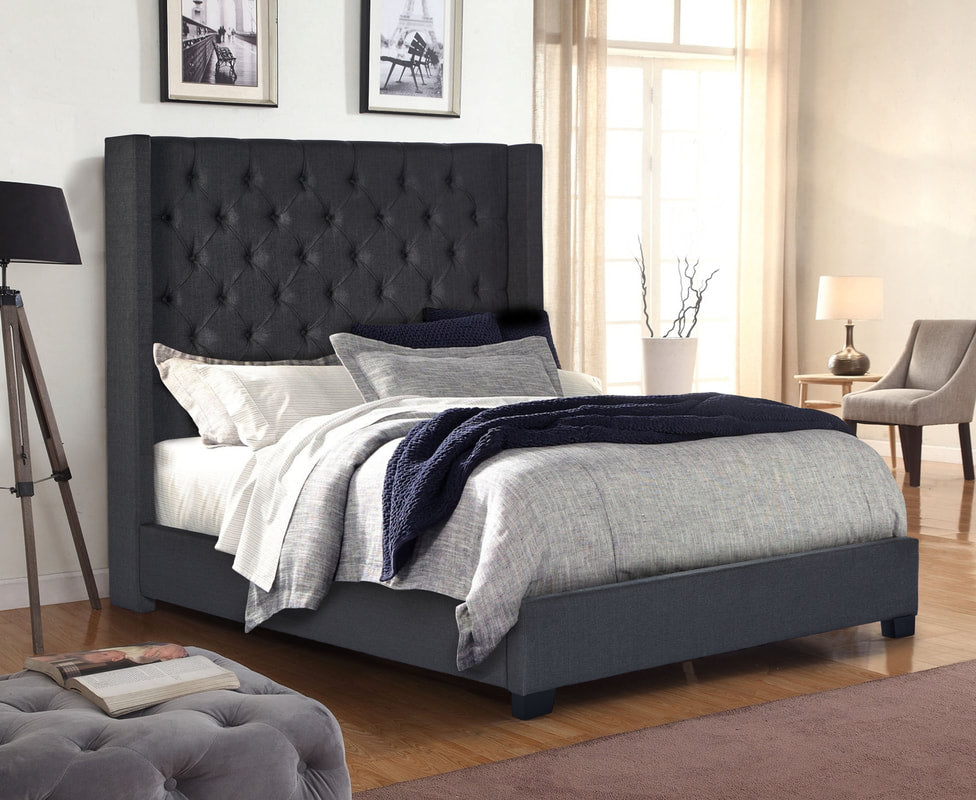 HH404 CHARCOAL BED AVAILABLE IN QUEEN AND KING SIZES