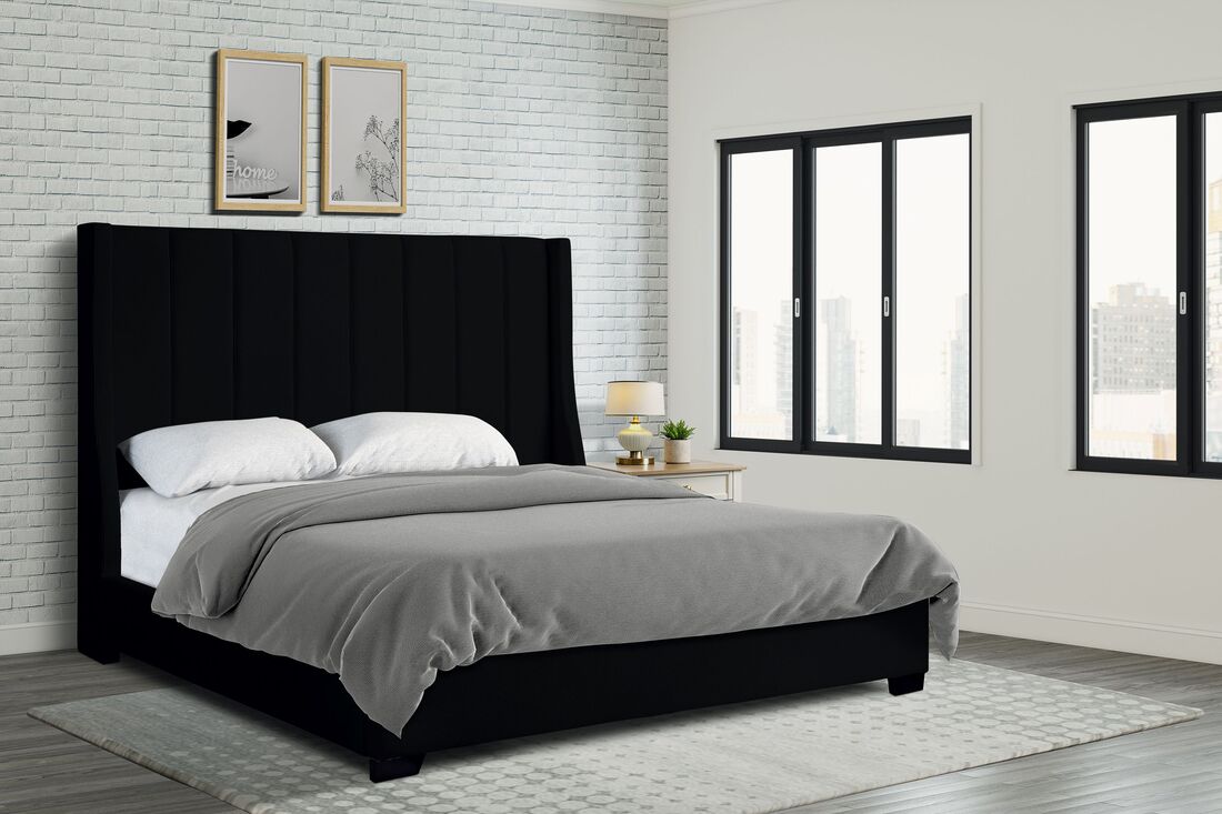 HH408 6FT - BLACK BED AVAILABLE IN QUEEN AND KING SIZES