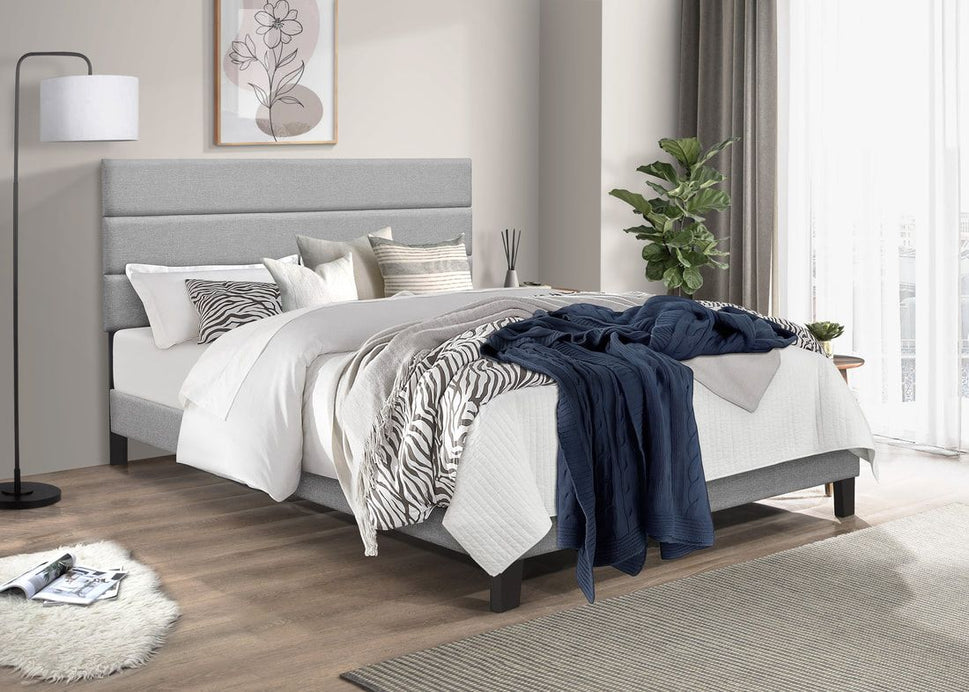 HH610 GRAY PLATFORM BED AVAILABLE IN TWIN, FULL, QUEEN AND KING SIZES