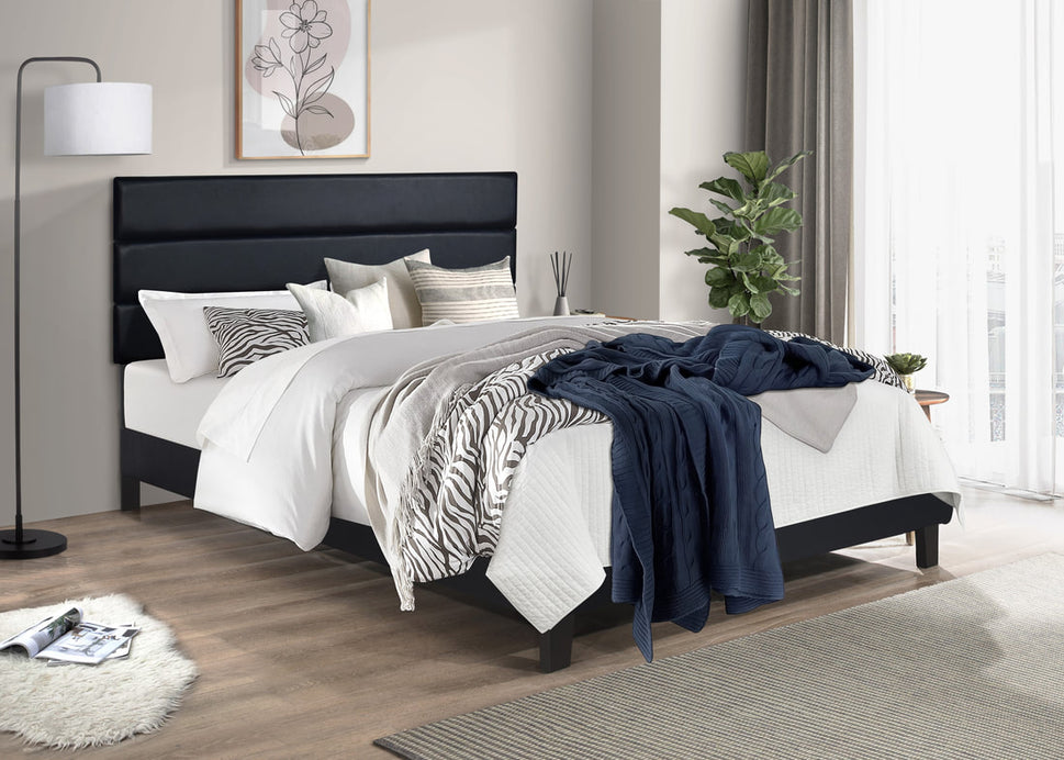 HH620 BLACK PLATFORM BED AVAILABLE IN TWIN, FULL, QUEEN AND KING SIZES