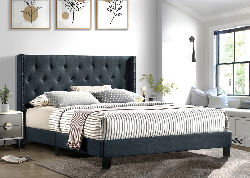 HH760 CHARCOAL PLATFORM BED AVAILABLE IN TWIN, FULL, QUEEN AND KING SIZES