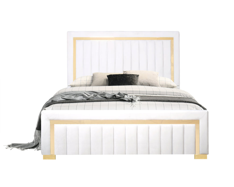 HH810 WHITE PLATFORM BED AVAILABLE IN TWIN, FULL, QUEEN AND KING SIZES