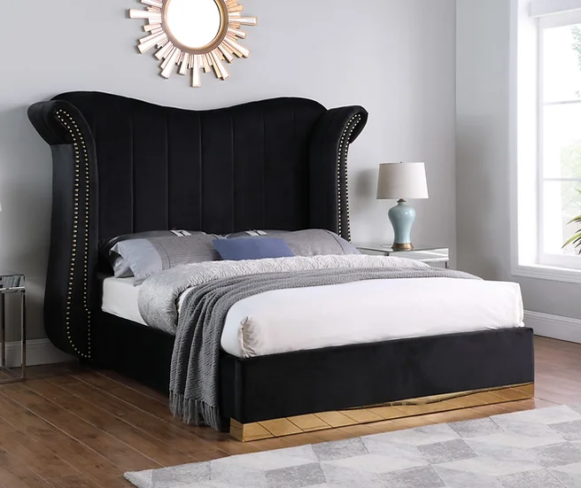 B400 LUNA BED (BLACK) PLATFORM BED AVAILABLE IN QUEEN AND KING SIZES