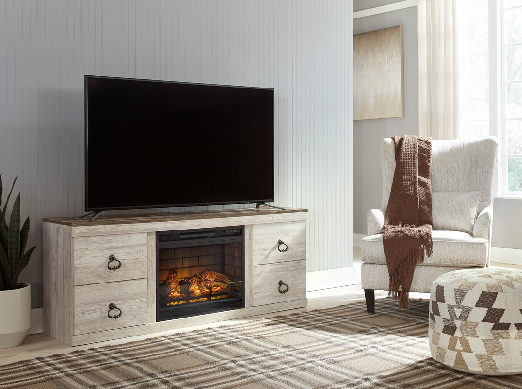EW0267-268 - TV STAND WITH FIREPLACE 60" L
