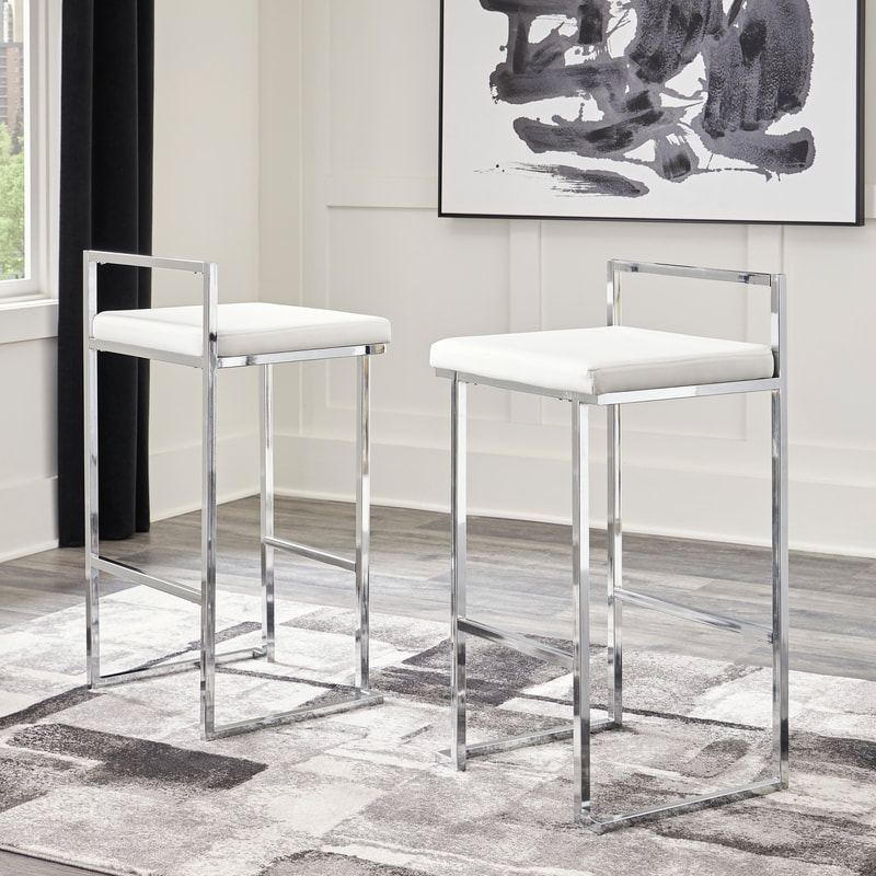 D275-730 WHITE BAR STOOL