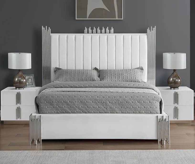B840 TOKEN WHITE BED AVAILABLE IN QUEEN AND KING SIZES