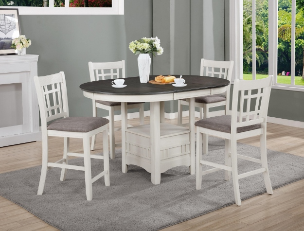 2795-5 PIECE HARTWELL COUNTER HEIGHT DINING SET AVAILABLE IN CHALK/GREY OR LIGHT GREY