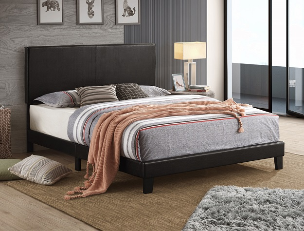 5281PU YATES BLACK PLATFORM BED AVAILABLE IN TWIN, FULL, QUEEN AND KING SIZES