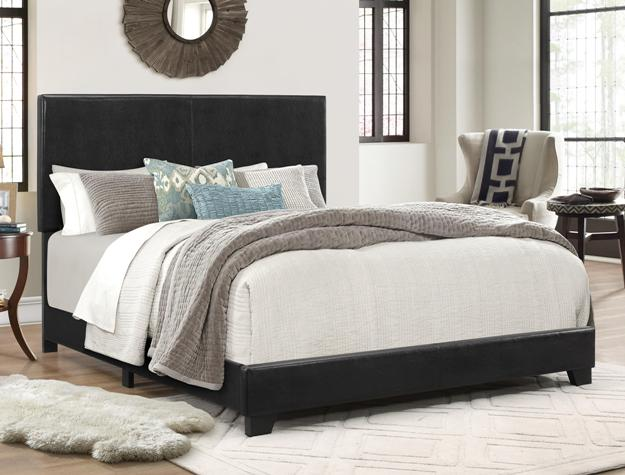 ERIN BED AVAILABLE IN TWIN, FULL, QUEEN AND KING SIZES IN BLACK PU AND GREY COLOR