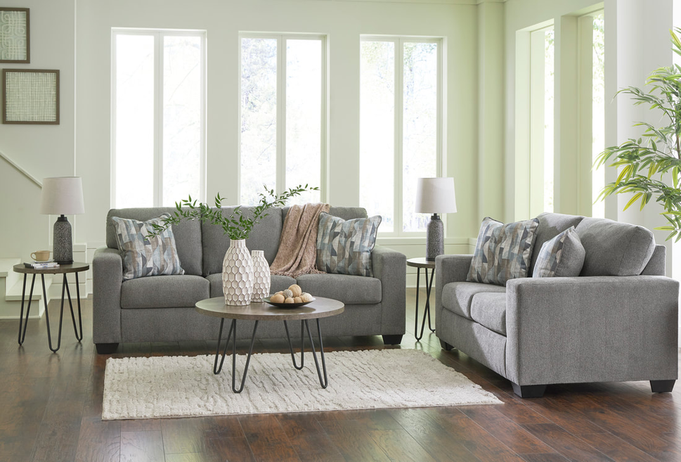 ASHLEY 512-04 AND 512-05 SOFA AND LOVESEAT SET AVAILABLE IN PARCHMENT AND GRAPHITE COLORS