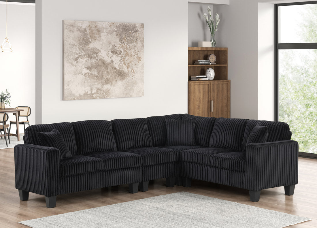 LOGAN2 ONYX REVERSIBLE CORD FABRIC SECTIONAL