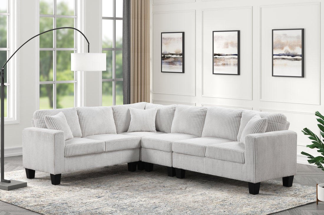 LOGAN BEIGE REVERSIBLE CORD FABRIC SECTIONAL